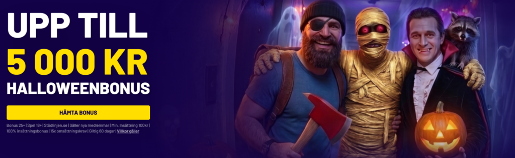 Spelklubbens Halloweenbonus på upp till 5 000 kronor